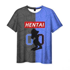 Мужская футболка 3D с принтом HENTAI 00 в Санкт-Петербурге, 100% полиэфир | прямой крой, круглый вырез горловины, длина до линии бедер | ahegao | kawai | kowai | oppai | otaku | senpai | sugoi | waifu | yandere | ахегао | ковай | отаку | сенпай | яндере