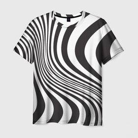 Мужская футболка 3D с принтом 3D принт зебра в Санкт-Петербурге, 100% полиэфир | прямой крой, круглый вырез горловины, длина до линии бедер | Тематика изображения на принте: 