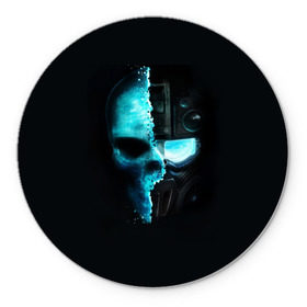 Коврик для мышки круглый с принтом Tom Clancy’s Ghost Recon в Санкт-Петербурге, резина и полиэстер | круглая форма, изображение наносится на всю лицевую часть | wildlands | маска | призраки | череп | шлем | шутер