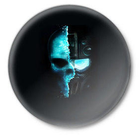 Значок с принтом Tom Clancy’s Ghost Recon в Санкт-Петербурге,  металл | круглая форма, металлическая застежка в виде булавки | wildlands | маска | призраки | череп | шлем | шутер
