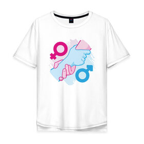 Мужская футболка хлопок Oversize с принтом Равенство полов в Санкт-Петербурге, 100% хлопок | свободный крой, круглый ворот, “спинка” длиннее передней части | 