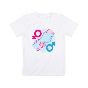 Детская футболка хлопок с принтом Равенство полов в Санкт-Петербурге, 100% хлопок | круглый вырез горловины, полуприлегающий силуэт, длина до линии бедер | 