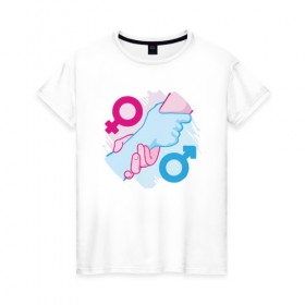 Женская футболка хлопок с принтом Равенство полов в Санкт-Петербурге, 100% хлопок | прямой крой, круглый вырез горловины, длина до линии бедер, слегка спущенное плечо | 