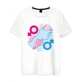 Мужская футболка хлопок с принтом Равенство полов в Санкт-Петербурге, 100% хлопок | прямой крой, круглый вырез горловины, длина до линии бедер, слегка спущенное плечо. | 