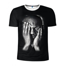 Мужская футболка 3D спортивная с принтом Майк Тайсон в Санкт-Петербурге, 100% полиэстер с улучшенными характеристиками | приталенный силуэт, круглая горловина, широкие плечи, сужается к линии бедра | бокс | боксер | знаменитости | спорт | стиль | тайсон | тренд