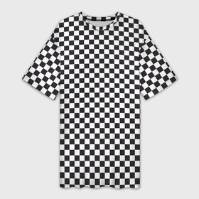 Платье-футболка 3D с принтом Checkerboard в Санкт-Петербурге,  |  | белая | бойчик | вдудь | дудь | иванов | клетка. ячейка | кубики | орнамент | френдзона | чача | чёрная | шахматная. доска | шашечки