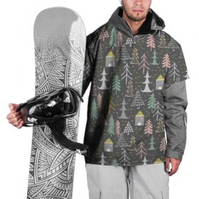 Накидка на куртку 3D с принтом Ёлочки pattern в Санкт-Петербурге, 100% полиэстер |  | new year | snow | ёлка | зима | каникулы | новогодний паттерн | новый год | праздник | рождество | снег | снежинки