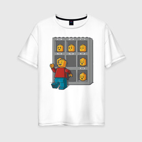 Женская футболка хлопок Oversize с принтом Пятница в Санкт-Петербурге, 100% хлопок | свободный крой, круглый ворот, спущенный рукав, длина до линии бедер
 | lego | tgif | будни | выходные | конец недели | лего | маски | настроение