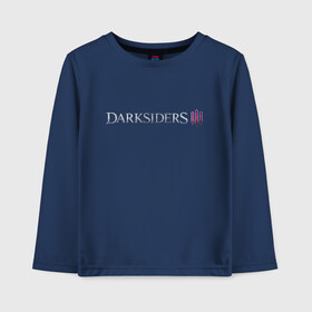 Детский лонгслив хлопок с принтом Darksiders 3 в Санкт-Петербурге, 100% хлопок | круглый вырез горловины, полуприлегающий силуэт, длина до линии бедер | 3 | darkside | darksider | darksiders | апокалипсиса | всадники | даркайдерс | дарксайд | дарксайдер | лого | логотип | ярость