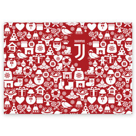Поздравительная открытка с принтом Juventus Новогодний в Санкт-Петербурге, 100% бумага | плотность бумаги 280 г/м2, матовая, на обратной стороне линовка и место для марки
 | Тематика изображения на принте: club | football | juventus | белый | италия | клуб | форма | черный | ювентус