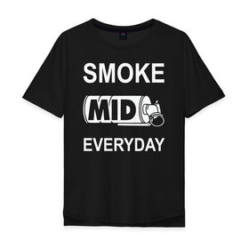 Мужская футболка хлопок Oversize с принтом Smoke mid everyday в Санкт-Петербурге, 100% хлопок | свободный крой, круглый ворот, “спинка” длиннее передней части | Тематика изображения на принте: anarchist | balkan | blake | counter | cs:go | fbi | gign | gsg 9 | idf | pirate | sas | seal | strike | swat | анархисты | балканы | граната | день | дым | каждый | контра | контрудар | пираты