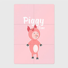 Магнитный плакат 2Х3 с принтом Piggy Time в Санкт-Петербурге, Полимерный материал с магнитным слоем | 6 деталей размером 9*9 см | 2019 | merry christmas | new year | год свиньи | зима | новый год | поросенок | праздник | рождество | свинка | свинья