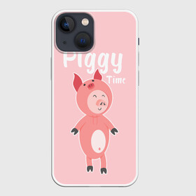 Чехол для iPhone 13 mini с принтом Piggy Time в Санкт-Петербурге,  |  | 2019 | merry christmas | new year | год свиньи | зима | новый год | поросенок | праздник | рождество | свинка | свинья