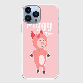 Чехол для iPhone 13 Pro Max с принтом Piggy Time в Санкт-Петербурге,  |  | Тематика изображения на принте: 2019 | merry christmas | new year | год свиньи | зима | новый год | поросенок | праздник | рождество | свинка | свинья