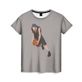Женская футболка 3D с принтом Daiki Aomine в Санкт-Петербурге, 100% полиэфир ( синтетическое хлопкоподобное полотно) | прямой крой, круглый вырез горловины, длина до линии бедер | 