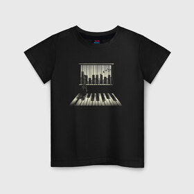 Детская футболка хлопок с принтом Город музыки в Санкт-Петербурге, 100% хлопок | круглый вырез горловины, полуприлегающий силуэт, длина до линии бедер | urban | гитара | город | город музыки | звуки | клавиши | минимализм | музыка | пианино | птицы | рояль