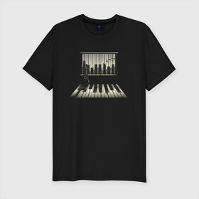 Мужская футболка премиум с принтом Город музыки в Санкт-Петербурге, 92% хлопок, 8% лайкра | приталенный силуэт, круглый вырез ворота, длина до линии бедра, короткий рукав | urban | гитара | город | город музыки | звуки | клавиши | минимализм | музыка | пианино | птицы | рояль