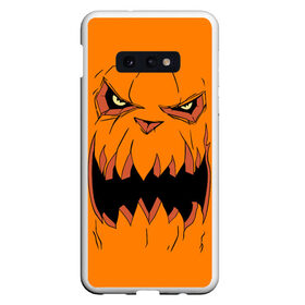 Чехол для Samsung S10E с принтом Halloween в Санкт-Петербурге, Силикон | Область печати: задняя сторона чехла, без боковых панелей | Тематика изображения на принте: halloween | orange | pumpkin | scary | оранжевая | страшная | тыква | ужас | хэллоуин