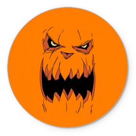 Коврик круглый с принтом Halloween в Санкт-Петербурге, резина и полиэстер | круглая форма, изображение наносится на всю лицевую часть | halloween | orange | pumpkin | scary | оранжевая | страшная | тыква | ужас | хэллоуин
