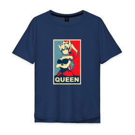 Мужская футболка хлопок Oversize с принтом Bowsette. Queen в Санкт-Петербурге, 100% хлопок | свободный крой, круглый ворот, “спинка” длиннее передней части | 