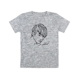 Детская футболка хлопок с принтом BTS - Jungkook в Санкт-Петербурге, 100% хлопок | круглый вырез горловины, полуприлегающий силуэт, длина до линии бедер | 