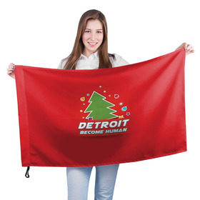 Флаг 3D с принтом Detroit become human в Санкт-Петербурге, 100% полиэстер | плотность ткани — 95 г/м2, размер — 67 х 109 см. Принт наносится с одной стороны | 