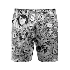 Мужские шорты 3D спортивные с принтом Manga ahegao в Санкт-Петербурге,  |  | ahegao | manga | ахегао | комиксы | лицо | манга | паттрен | чернобелый | эмоции