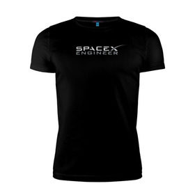 Мужская футболка премиум с принтом SpaceX engineer в Санкт-Петербурге, 92% хлопок, 8% лайкра | приталенный силуэт, круглый вырез ворота, длина до линии бедра, короткий рукав | elon | mars | musk | reeve | spascex | астронавт | илон | инженер | космос | маск | ракета