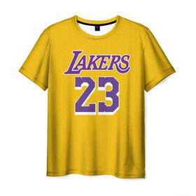 Мужская футболка 3D с принтом James 18-19 LA Lakers home в Санкт-Петербурге, 100% полиэфир | прямой крой, круглый вырез горловины, длина до линии бедер | angeles | james | lakers | lebron | los | nba | usa | анджелес | джеймс | леброн | лейкерс | лос | нба | сша