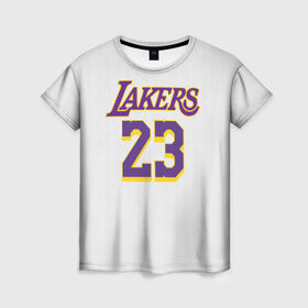 Женская футболка 3D с принтом James 18-19 third LA Lakers в Санкт-Петербурге, 100% полиэфир ( синтетическое хлопкоподобное полотно) | прямой крой, круглый вырез горловины, длина до линии бедер | angeles | james | lakers | lebron | los | nba | usa | анджелес | джеймс | леброн | лейкерс | лос | нба | сша