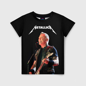 Детская футболка 3D с принтом Metallica в Санкт-Петербурге, 100% гипоаллергенный полиэфир | прямой крой, круглый вырез горловины, длина до линии бедер, чуть спущенное плечо, ткань немного тянется | hard | heavy | hetfield | metal | metallica | music | rock | метал | металл | металлика | метла | музыка | рок | хард | хэви | хэтфилд