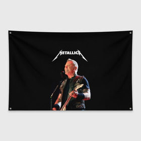 Флаг-баннер с принтом Metallica в Санкт-Петербурге, 100% полиэстер | размер 67 х 109 см, плотность ткани — 95 г/м2; по краям флага есть четыре люверса для крепления | hard | heavy | hetfield | metal | metallica | music | rock | метал | металл | металлика | метла | музыка | рок | хард | хэви | хэтфилд