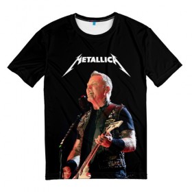 Мужская футболка 3D с принтом Metallica в Санкт-Петербурге, 100% полиэфир | прямой крой, круглый вырез горловины, длина до линии бедер | hard | heavy | hetfield | metal | metallica | music | rock | метал | металл | металлика | метла | музыка | рок | хард | хэви | хэтфилд
