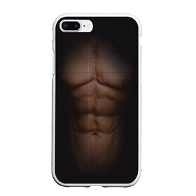Чехол для iPhone 7Plus/8 Plus матовый с принтом Сетка в Санкт-Петербурге, Силикон | Область печати: задняя сторона чехла, без боковых панелей | атлет | грудь | качёк | клетка | кубики | мужик | мышцы | парень | пресс | прозрачный | спорт | тело | торс | фигура