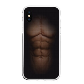 Чехол для iPhone XS Max матовый с принтом Сетка в Санкт-Петербурге, Силикон | Область печати: задняя сторона чехла, без боковых панелей | атлет | грудь | качёк | клетка | кубики | мужик | мышцы | парень | пресс | прозрачный | спорт | тело | торс | фигура
