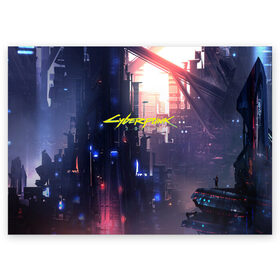 Поздравительная открытка с принтом Cyberpunk 2077 в Санкт-Петербурге, 100% бумага | плотность бумаги 280 г/м2, матовая, на обратной стороне линовка и место для марки
 | 2077 | cd projekt red | cyberpunk | cyberpunk 2077 | game | арт | будущее | видеоигра | игра | киберпанк 2077 | киборг | киборги