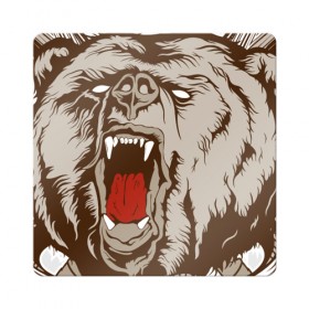 Магнит виниловый Квадрат с принтом Футболка Русский медведь в Санкт-Петербурге, полимерный материал с магнитным слоем | размер 9*9 см, закругленные углы | russia | медведь | мои правила | моя земля | россия | я русский