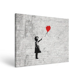 Холст прямоугольный с принтом Бэнкси: Девочка с Шаром в Санкт-Петербурге, 100% ПВХ |  | art | balloon | banksy | culture | girl | graffity | heart | hearts | red | арт | бэнкси | граффити | девочка | девочка с шаром | красный | красным | культура | сердечки | сердечко | сердце | стрит | шар | шарик | шариком