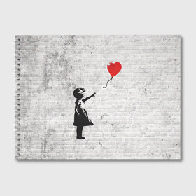 Альбом для рисования с принтом Бэнкси Девочка с Шаром в Санкт-Петербурге, 100% бумага
 | матовая бумага, плотность 200 мг. | art | balloon | banksy | culture | girl | graffity | heart | hearts | red | арт | бэнкси | граффити | девочка | девочка с шаром | красный | красным | культура | сердечки | сердечко | сердце | стрит | шар | шарик | шариком