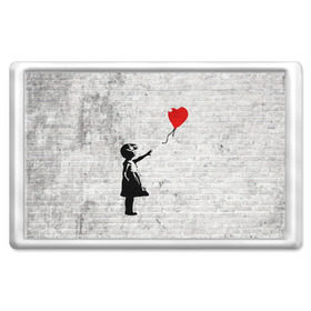 Магнит 45*70 с принтом Бэнкси: Девочка с Шаром в Санкт-Петербурге, Пластик | Размер: 78*52 мм; Размер печати: 70*45 | art | balloon | banksy | culture | girl | graffity | heart | hearts | red | арт | бэнкси | граффити | девочка | девочка с шаром | красный | красным | культура | сердечки | сердечко | сердце | стрит | шар | шарик | шариком