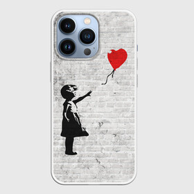 Чехол для iPhone 13 Pro с принтом Бэнкси: Девочка с Шаром в Санкт-Петербурге,  |  | art | balloon | banksy | culture | girl | graffity | heart | hearts | red | арт | бэнкси | граффити | девочка | девочка с шаром | красный | красным | культура | сердечки | сердечко | сердце | стрит | шар | шарик | шариком