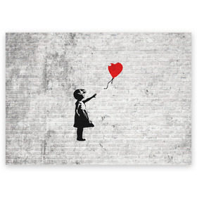Поздравительная открытка с принтом Бэнкси: Девочка с Шаром в Санкт-Петербурге, 100% бумага | плотность бумаги 280 г/м2, матовая, на обратной стороне линовка и место для марки
 | art | balloon | banksy | culture | girl | graffity | heart | hearts | red | арт | бэнкси | граффити | девочка | девочка с шаром | красный | красным | культура | сердечки | сердечко | сердце | стрит | шар | шарик | шариком