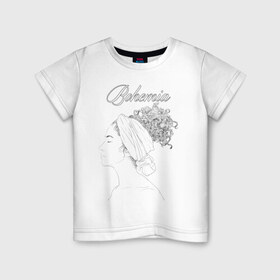 Детская футболка хлопок с принтом Богема в Санкт-Петербурге, 100% хлопок | круглый вырез горловины, полуприлегающий силуэт, длина до линии бедер | афро | грация | девушка | красота | мулатка