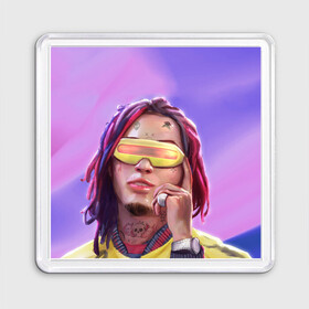 Магнит 55*55 с принтом Lil Pump в Санкт-Петербурге, Пластик | Размер: 65*65 мм; Размер печати: 55*55 мм | drumtick | elementary | esketit | esskeetit | gang | garcia | gazzy | gucci | guccigang | jetski | pump | rap | trap | usa | газзи | гарсия | лил | памп | рэп | сша | трап | эщкере