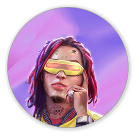 Коврик для мышки круглый с принтом Lil Pump в Санкт-Петербурге, резина и полиэстер | круглая форма, изображение наносится на всю лицевую часть | drumtick | elementary | esketit | esskeetit | gang | garcia | gazzy | gucci | guccigang | jetski | pump | rap | trap | usa | газзи | гарсия | лил | памп | рэп | сша | трап | эщкере