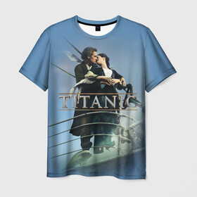 Мужская футболка 3D с принтом Титаник постер в Санкт-Петербурге, 100% полиэфир | прямой крой, круглый вырез горловины, длина до линии бедер | Тематика изображения на принте: 