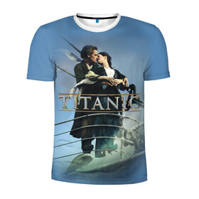 Мужская футболка 3D спортивная с принтом Титаник постер в Санкт-Петербурге, 100% полиэстер с улучшенными характеристиками | приталенный силуэт, круглая горловина, широкие плечи, сужается к линии бедра | 