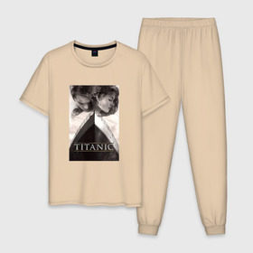 Мужская пижама хлопок с принтом Титаник в Санкт-Петербурге, 100% хлопок | брюки и футболка прямого кроя, без карманов, на брюках мягкая резинка на поясе и по низу штанин
 | titanic | титаник
