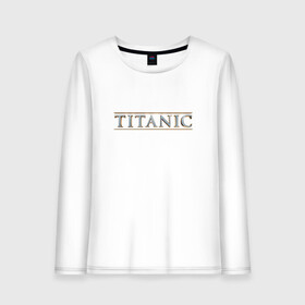 Женский лонгслив хлопок с принтом Титаник Лого в Санкт-Петербурге, 100% хлопок |  | Тематика изображения на принте: titanic | титаник