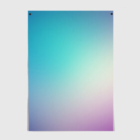 Постер с принтом Iphone Theme в Санкт-Петербурге, 100% бумага
 | бумага, плотность 150 мг. Матовая, но за счет высокого коэффициента гладкости имеет небольшой блеск и дает на свету блики, но в отличии от глянцевой бумаги не покрыта лаком | blue | gradient | iphone | purple | theme | айфон | градиент | заставка | тема
